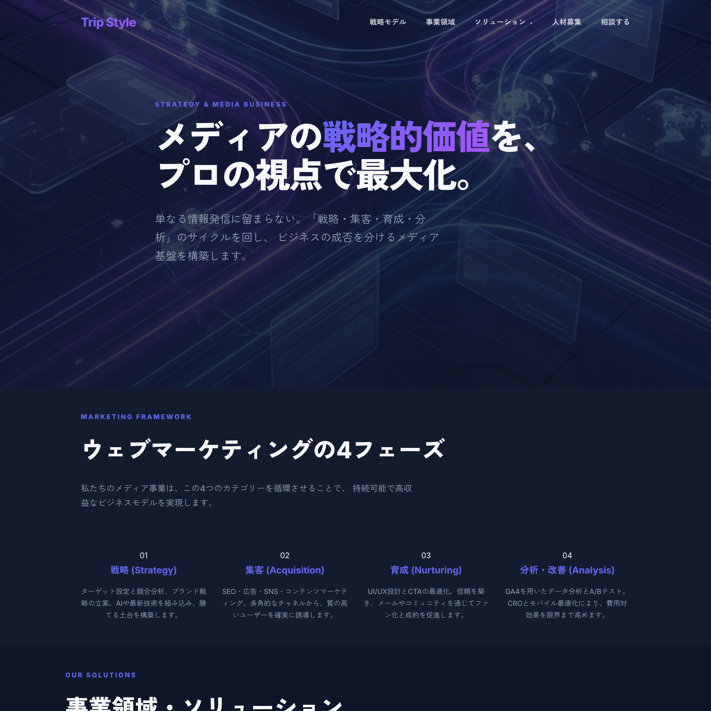 マーケティング会社のホームページの企画・制作・管理を担当